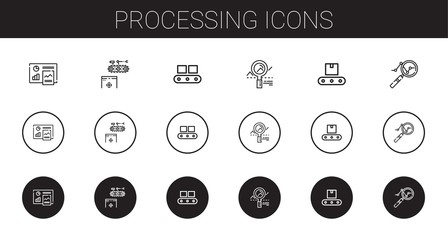 Wall Mural - processing icons set