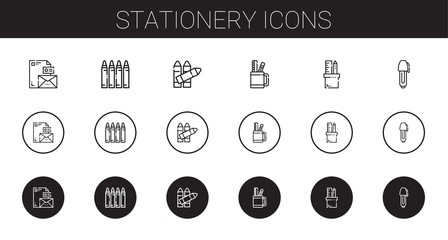 Wall Mural - stationery icons set