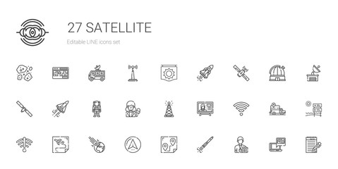 Wall Mural - satellite icons set