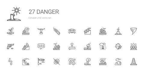 Wall Mural - danger icons set