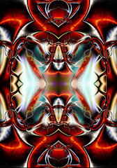 Canvas Print - artistic 3d computer generated unique futuristic abstract multicolored energetic fractal patterns artwork background