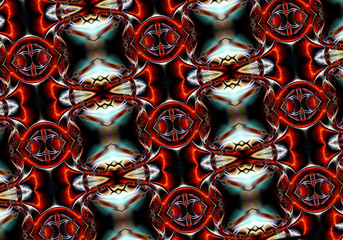 Canvas Print - 3d computer generated artistic modern futuristic abstract multicolored energetic fractal patterns artwork background