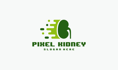 Wall Mural - pixel kidney logo designs concept vector, kidney care logo symbol