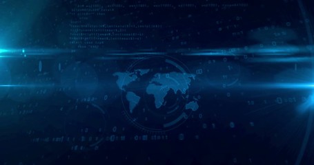 Wall Mural - global networking concept with world map. looping and seamless tunnel abstract animation of globalis