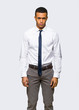 © luismolinero - Young afro american businessman with sad and depressed expression on isolated background