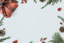 Christmas Decorations On Table Background Mockup