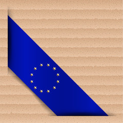 Wall Mural - eu flag. . golden stars on blue background. cardboard background. isolate vector illustration.