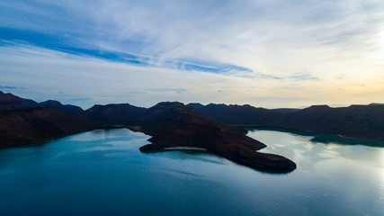 Wall Mural - Aerial panoramics from Espiritu Santo Island, Baja California Sur, Mexico.