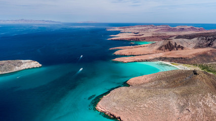 Wall Mural - Aerial panoramics from Espiritu Santo Island, Baja California Sur, Mexico.