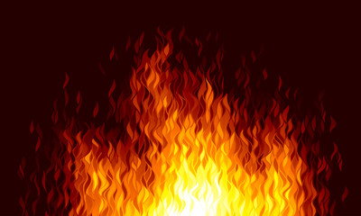 Wall Mural - realistic vector fire flames on black background