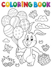 Coloring Book Easter Rabbit Topic 2