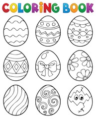 Coloring book Easter eggs theme 3