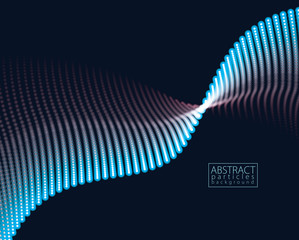 Wall Mural - sound wave, particles flow, effect in motion. blurred lights vector abstract background. beautiful w