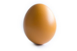 Fototapeta Na ścianę - brown chicken egg on white background