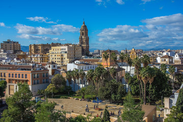 Wall Mural - Panoramic aerial view of Malaga in a beautiful day, Spain