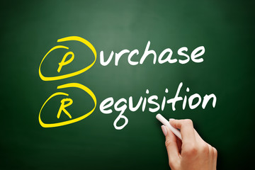 PR - Purchase Requisition acronym, business concept background