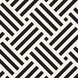 Vector seamless pattern. Geometric striped woven stripes ornament. Monochrome intersecting lines background design.