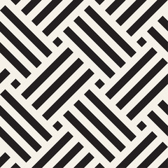 vector seamless pattern. geometric striped woven stripes ornament. monochrome intersecting lines bac