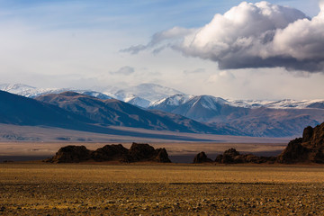 Poster - Beautiful views of the mountains landscape of Western Mongolia.