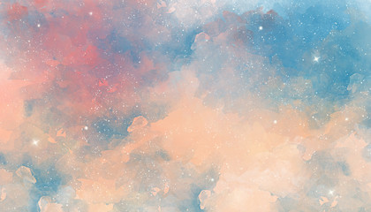 Wall Mural - pink pastel watercolor space background