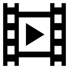 Sticker - Movie Filmstrip Player Vector Icon