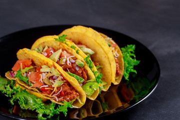 Wall Mural - Mexican tacos with vegetables vegetarian wrap sandwich