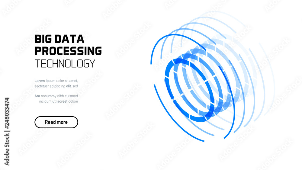 Big data analysis, computer processing visualisation, business ...
