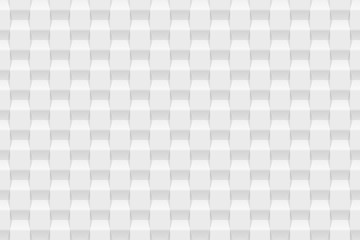Aufkleber - White horizontal seamless tiles texture. Modern volumetric pattern. Vector illustration