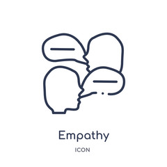 empathy icon from people skills outline collection. Thin line empathy icon isolated on white background.