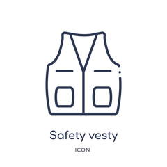 safety vesty icon from people skills outline collection. Thin line safety vesty icon isolated on white background.