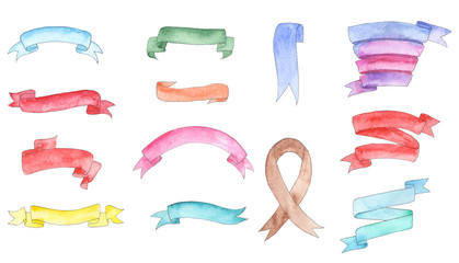 watercolor ribbons set 13