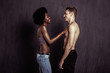 © zinkevych - Positive afro American woman touching her boyfriend