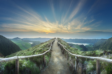 Wall Mural - mountain landscape ponta delgada island, azores, portugal
