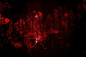 bloody metal wall  in the dark