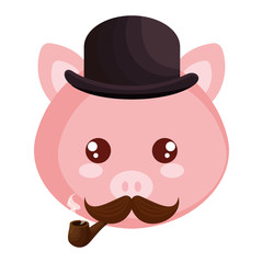 Sticker - cute little pig character