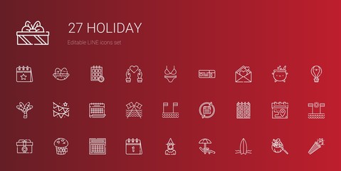 Poster - holiday icons set