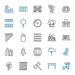 Sticker - wood icons set