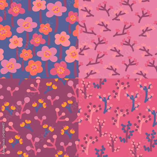 Flower Seamless Pattern Spring Background Bright Vivid Colour