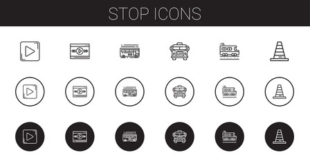 Wall Mural - stop icons set