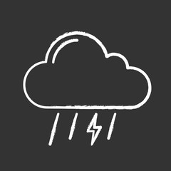 Sticker - Thunderstorm chalk icon