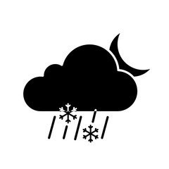 Sticker - Night sleet glyph icon