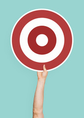 hand holding a target icon clipart