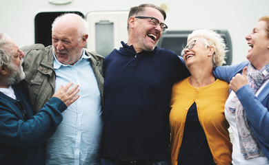 Wall Mural - Cheerful seniors having a good time