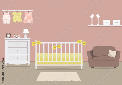 Kid S Room For A Newborn Baby Interior Bedroom For A Baby Girl In