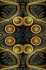 Wall Mural - Artistic unique 3d computer generated smooth abstract colorful energetic circulars fractals artwork background