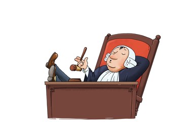 lazy judge caricature