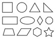 © o_a - Simple geometry shapes set. Geometric primitives icons.