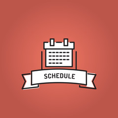 Wall Mural - SCHEDULE LINE ICON SET