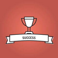 Wall Mural - SUCCESS LINE ICON SET