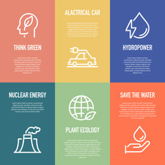 Poster - GREEN ENERGY LINE ICON SET